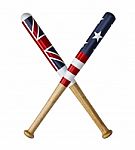 Baseball Bats With Flags Stock Photo