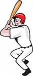 Baseball Player Batting Side Isolated Cartoon Stock Photo