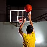 Basketball Player Stand Stock Photo