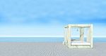 Beach Lounge With Sundeck On Sea View And Blue Sky Background-3d Stock Photo