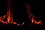 Beautiful Fire Flames On Black Background Stock Photo