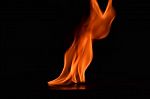 Beautiful Fire Flames On Black Background Stock Photo