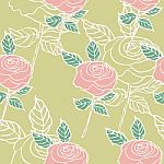 Beautiful Pink Roses Flower Seamless Background Pattern Stock Photo