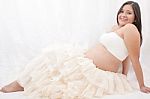 Beautiful Pregnant Woman Posing Stock Photo