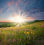 Beautiful Summer Sunrise Stock Photo