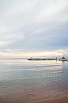 Beautiful Sunset View Of Seashore Stock Photo