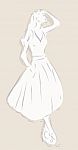 Beautiful Woman In A Fashion Dress Stock Photo