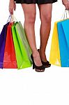 Beautiful Woman With A Lot Of Shopping Bags Stock Photo