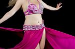 Beauty Dancer Posing In Traditional Pink Costume Stock Photo