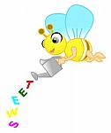 Bee Pour The Letters Sweet To The Floor Stock Photo