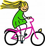 Bicycle Girl Stock Photo