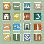 Bicycle Icons Set Stock Photo