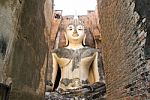 Big Buddha In Wat Si Chum At Sukhothai Historical Park, Thailand Stock Photo