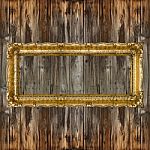 Big Retro Old Gold Picture Frame Stock Photo