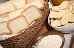Biscuits Crackers Flour Stock Photo