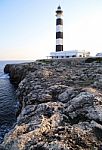 Black And White Mediterranean Lighthouse Stock Photo