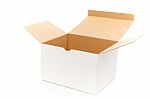 Blank opened cardboard box Stock Photo