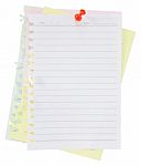 Blank Paper Sheet And Pin Stock Photo