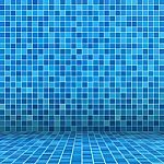 Blue Ceramic Tile Stock Photo