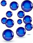 Blue Glossy Balls Stock Photo