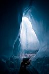Blue Ice Cave Stock Photo