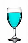 Blue Liquid In Wine Glass Stock Photo