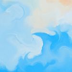 Blue Wave Semi Abstract Painting Stock Photo