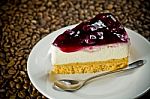Blueberry Cheesecake Stock Photo