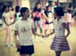 Blurred Children Are In Dancing Class Stock Photo