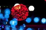 Blury Christmas Red And Blue Lights Stock Photo
