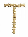 Bone Shape Dog Food Letter T Stock Photo