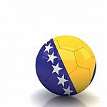 Bosnia Herzegovina Flag Soccer Ball Isolated White Background Stock Photo