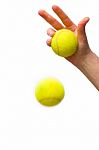 Bouncing Tennis Balls Stock Photo