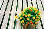 Bouquet Of Tiny Orange Flowers Stock Photo