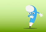 bowing Cartoon Pencil Stock Photo