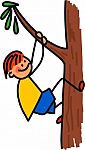 Boy Climbing A Tree Stock Photo