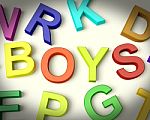 Boys Written In Kids Letters Stock Photo