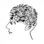 Brain Design By Cogs And Gears Stock Photo