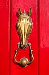 Brass Door Knocker Stock Photo