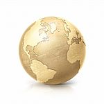 Brass Globe 3d Illustration North And South America Map Stock Photo