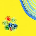 Bright Colored Background Items For Quilling (paper, Ruler) Stock Photo