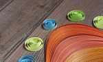 Bright Colored Background Items For Quilling (paper, Ruler) Stock Photo