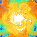 Bright Colour Waveform Abstract Painting Stock Photo