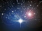 Bright White Star In Space Stock Photo