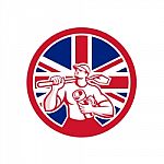 British Drainlayer Union Jack Flag Icon Stock Photo