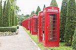 British Red Telephone Booth Stock Photo