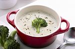 Broccoli Cream Soup Stock Photo