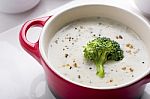 Broccoli Cream Soup Stock Photo