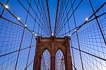 Brooklyn Bridge At Sunset Stock Photo