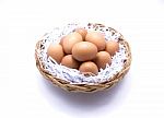 Brown Eggs With White Background  Stock Photo